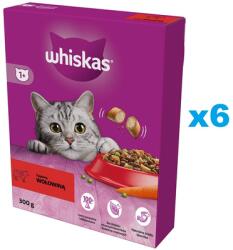Whiskas Adult 6x300g szárazeledel felnőtt macskáknak ízletes marhahússal