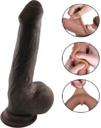 Guilty Toys Dildo Oliv Sliding&Bendable, TPE Strat Dublu, Maro, 22.5 cm, Guilty Toys