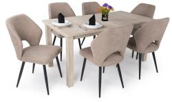  Berta asztal Aspen székkel - 6 személyes étkezőgarnitúra