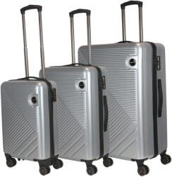 HaChi Miami ezüst 4 kerekű 3 részes bőrönd szett (Miami-szett-ezust)