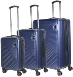 HaChi Miami kék 4 kerekű 3 részes bőrönd szett (Miami-szett-kek)