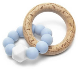  Mimijo Szilikon rágóka fa karikával - Világoskék