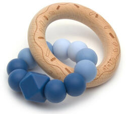 Mimijo Szilikon rágóka fa karikával - Kék