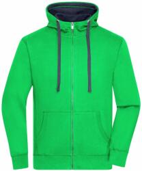 James & Nicholson (Daiber) Férfi cipzáros kapucnis pulóver JN963 - Zöld / sötétkék | XL (1-JN963-1700639)