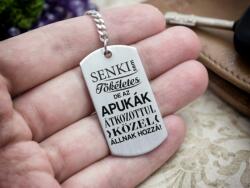 R. M. ékszer Senki sem tökéletes de az apukák acél medálos kulcstartó (13352-RM-D)