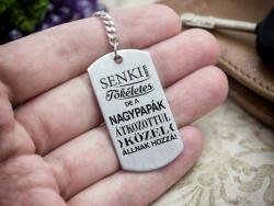R. M. ékszer Senki sem tökéletes de a nagypapák acél medálos kulcstartó (13445-RM-D)