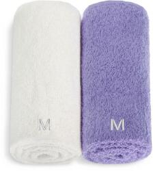 MAKEUP Set prosoape de față, alb și violet Twins - MAKEUP Face Towel Set Purple + White 2 buc