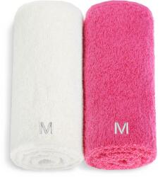 MAKEUP Set de prosoape de față, alb și roz Twins - MAKEUP Face Towel Set Pink + White 2 buc