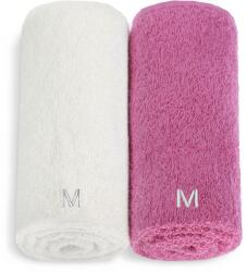 MAKEUP Set prosoape de față, alb și marsala Twins - MAKEUP Face Towel Set Marsala + White 2 buc