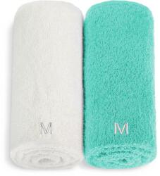 MAKEUP Set prosoape de față, alb și turcoaz Twins - MAKEUP Face Towel Set Turquoise + White 2 buc