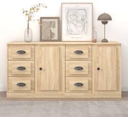 vidaXL Servante, 2 piese, stejar sonoma, lemn prelucrat (3185226) Comoda