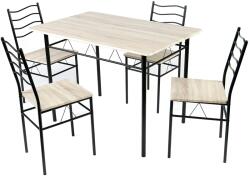 Kring Prague Étkező garnitúra: Asztal + 4 szék, 110 x 70 x 75 cm, Fekete/Ferrara