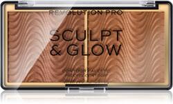 Revolution PRO Sculpt And Glow paletă pentru contur și iluminare culoare Medium-Deep 8 g