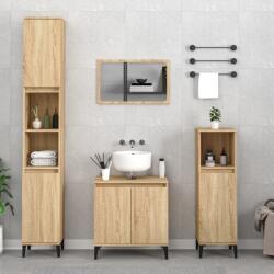 vidaXL Set mobilier de baie, 3 piese, stejar sonoma, lemn prelucrat (3185592)