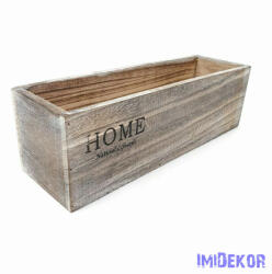  Home feliratos tégla fa kaspó - Koptatott