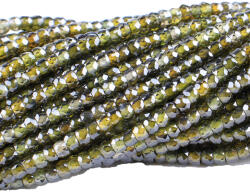  Zircon Colorat Verde Inchis Rondel Fatetat 2x3 mm Margele Pietre semipretioase