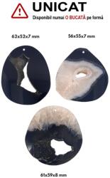  Pandantiv Cruce din Agata Sardonix - 40x28x4 mm - 1 Buc