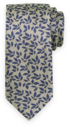 Willsoor Férfi klasszikus bézs nyakkendő kék leveles mintával 15144