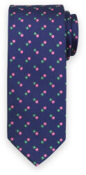 Willsoor Férfi klasszikus sötétkék nyakkendő virágmintával 15123