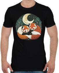 printfashion Szerelmes vörös pandák - Férfi póló - Fekete (13328225)