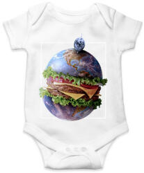 printfashion Burger bolygó - Baba Body - Fehér (13366535)