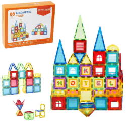 Magplayer Set de constructie magnetic 3D - 88 piese (EDUC-MPL2-88) Jucarii de constructii magnetice