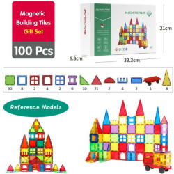 Magplayer Set de constructie magnetic 3D - 100 piese (EDUC-MPL-100) Jucarii de constructii magnetice