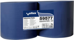 Celtex Superblue 1000 ipari törlő cellulóz, kék, 3 rétegű, 360m, 1000 lap, 22x36cm, 2 tekercs/zsugor (59577)