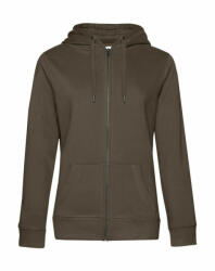 B&C Collection Női kapucnis hosszú ujjú pulóver B and C QUEEN Zipped Hooded /women M, Khaki