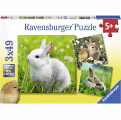 Ravensburger Puzzle Iepurasi, 3X49 Piese (RVSPC08041) - ejuniorul