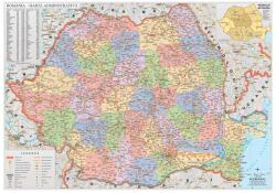 Harta de perete Romania Administrativa 122x88 cm sipca plastic - EDITIE 2011