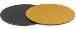 Decora Platou Tort Rotund 2 Fete, Negru Auriu, O 24 x H 0.3 cm (932550)