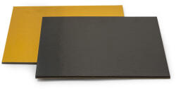 Decora Platou Tort Patrat 2 Fete, Negru Auriu, 28x28xH0.3 cm (932571)