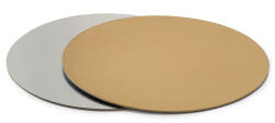 Decora Set 100 Platouri Tort Rotunde 2 Fete, Auriu Argintiu, O20xH0.1 cm (5933013) Tava