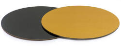 Decora Platou Tort Rotund 2 Fete, Negru Auriu, O 28 x H 0.3 cm (932551)