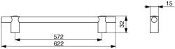Citterio Giulio XH49 fogantyú, 572 mm, m att arany/matt fekete (F005463)