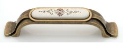 Bútorfogantyú 96 mm antikolt bronz barna motívum, fém-porcelán (10007550490)