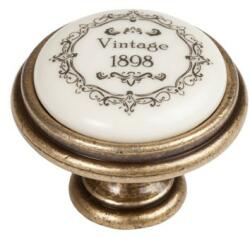  Bútorfogantyú P77.01. Q3. D1g Gomb, 35mm Antik Firenze"vintag Fém-porcelán (10007553030)