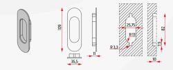  Tolóajtó fogantyú HF 20 BASIC ovális (matt ezüst) (11.230)