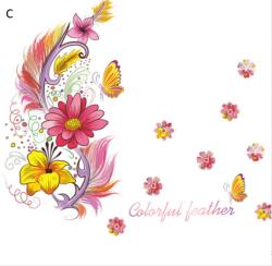 A. B. C Vidám Fal Falmatrica - Színes tollak - 4 motívum Szín: Rózsaszín - Öntapadós fali dekoráció