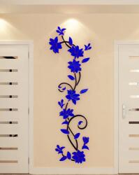 A. B. C Vidám Fal Falmatrica - Kék 3D Virágok Méret: L - 120 x 40 cm - Öntapadós fali dekoráció