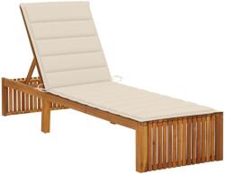 vidaXL Șezlong cu pernă, lemn masiv de acacia (3064151)