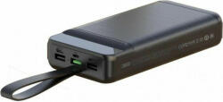 Power Bank, 40000mAh, 3xUSB, Type-C, Micro USB, 8pin port, PD20W+QC22.5W, fekete, XO-PR157