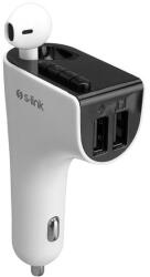 S-Link FM Transmitter - SL-BT245 Bluetooth (BT5.0. ; Dual USB, MicroSD; 3A USB gyorstöltő, +1 db fülhallgató)