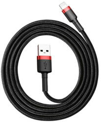 Baseus Cafule 2A 3m Lightning USB-kábel (fekete-piros) - pixelrodeo