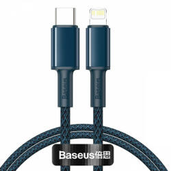 USB-C kábel a Lightning Baseushoz, nagy sűrűségű fonott, 20 W, 5 A, PD, 2 m (kék) - pixelrodeo