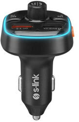 S-Link FM Transmitter - SL-BT240 Bluetooth (BT5.0. ; Dual USB, MicroSD; 3A USB gyorstöltő, LED kijelző)