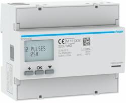 Hager Fogyasztásmérő, direkt 3Ph 125A 6modul S0 MID (ECP310D) (ECP310D)