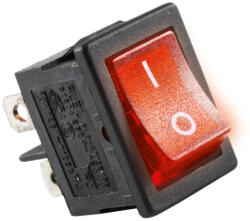 Somogyi Elektronic Világítós billenőkapcsoló, 250V, 2ák, piros (STV 05) (STV05)