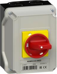 Ganz KKMV2-63-9022 vészleállító kapcsoló / tokozott / 3P / 63A / 90° (902-9022-765) (902-9022-765)